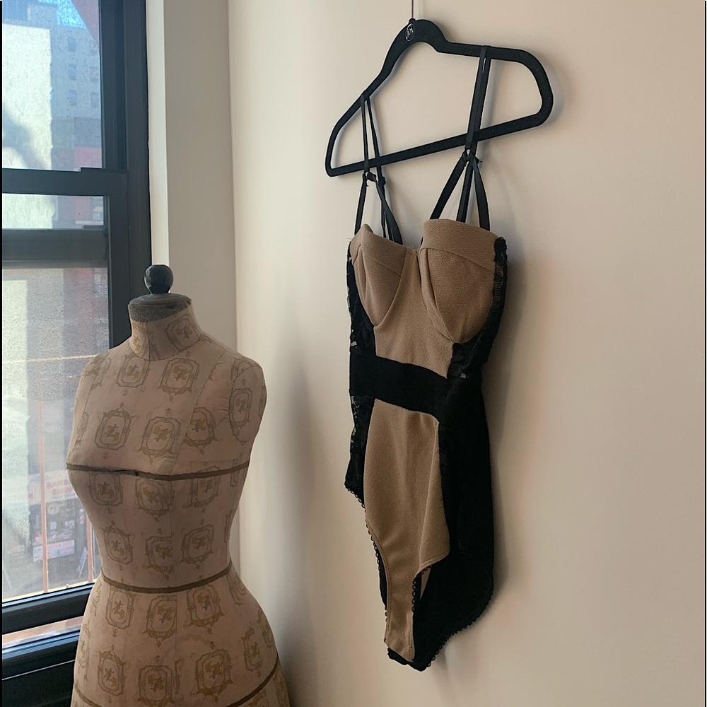 Charlotte Russe, Black and Tan Bodysuit